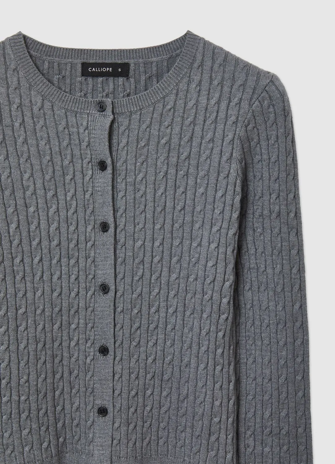 Calliope cardigan torsades femme col rond boutons
