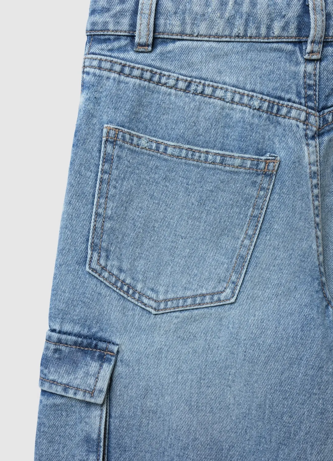 Calliope jean cargo fille wide leg poches