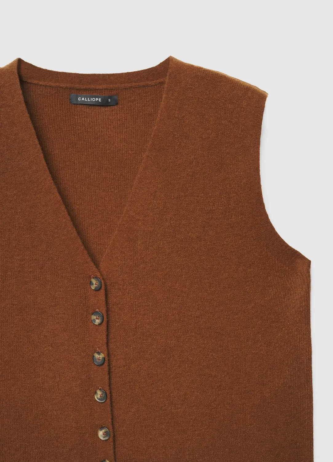 Calliope gilet maille col V boutons femme sans manches