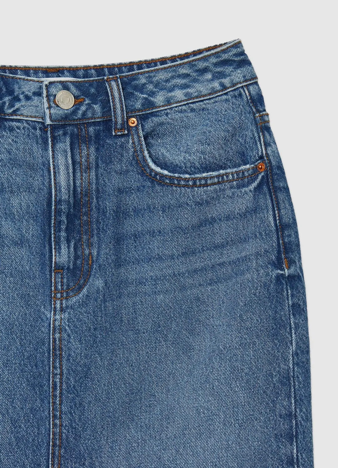 Calliope Longuette denim femme fendue 5 poches