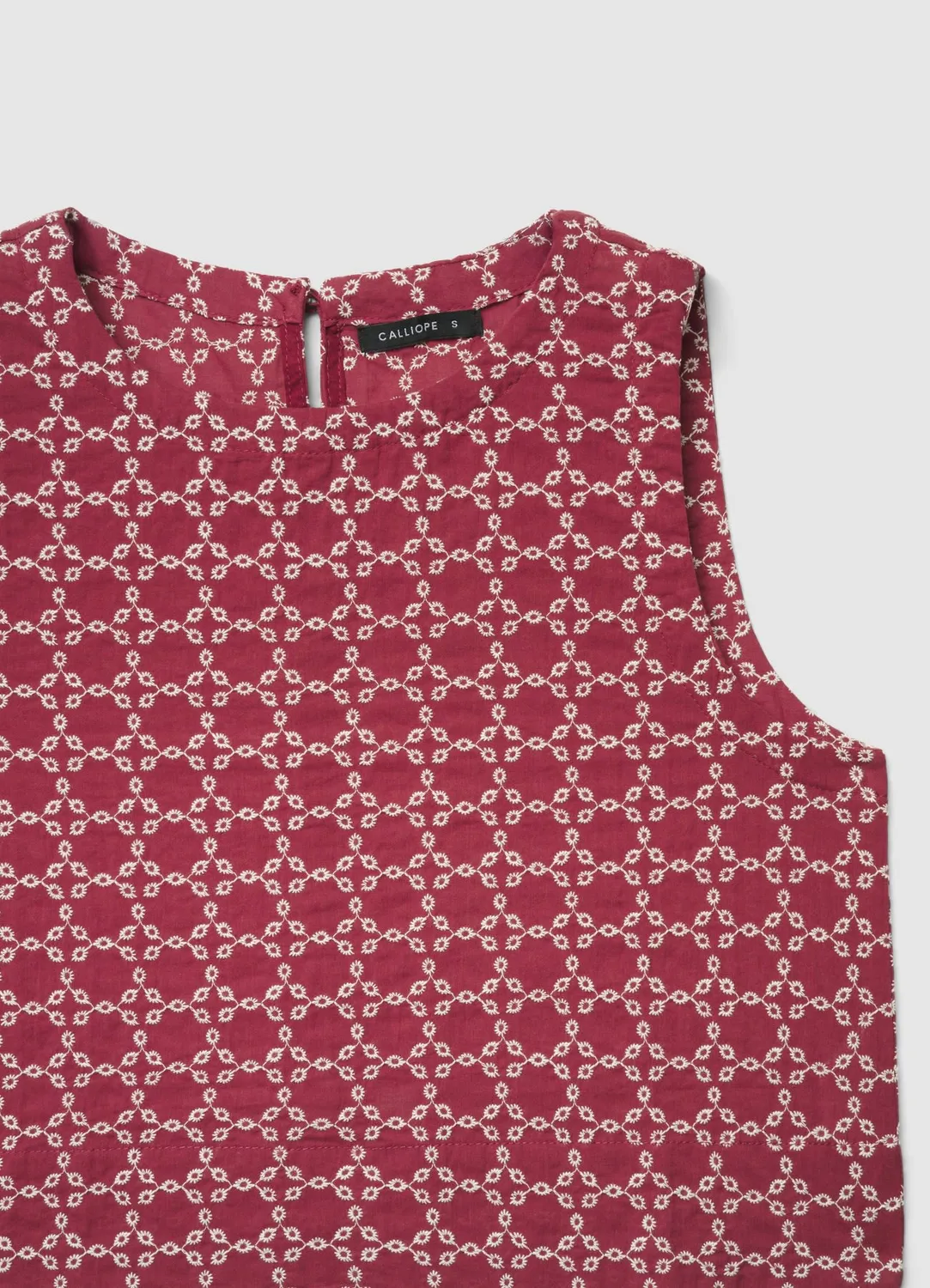 Calliope top broderie anglaise femme sans manches