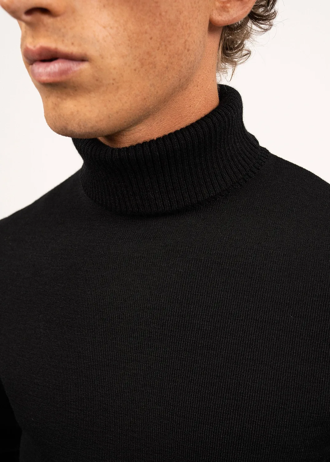 Saint James Bretagne roulé pull noir laine col roulé