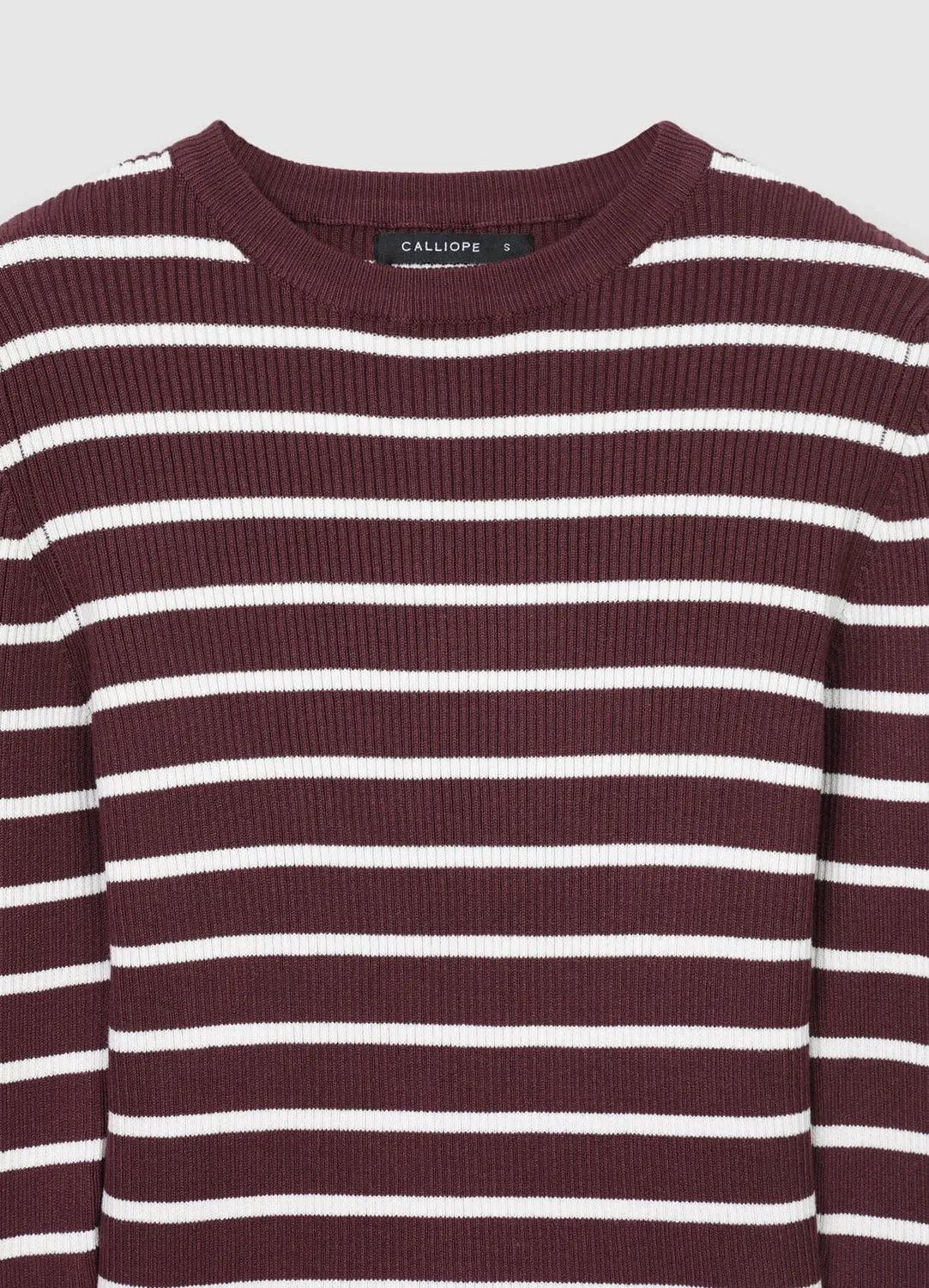 Calliope Maglia pull rayé femme manches longues col rond
