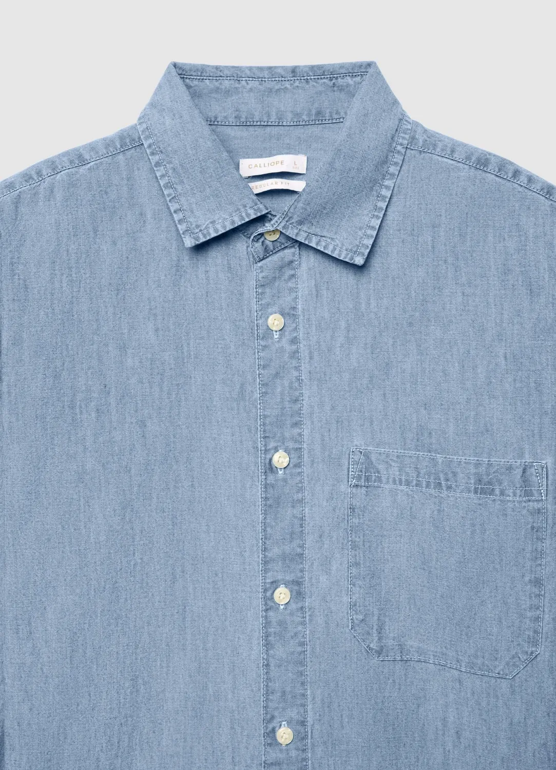Calliope Chemise chambray homme manches longues poche