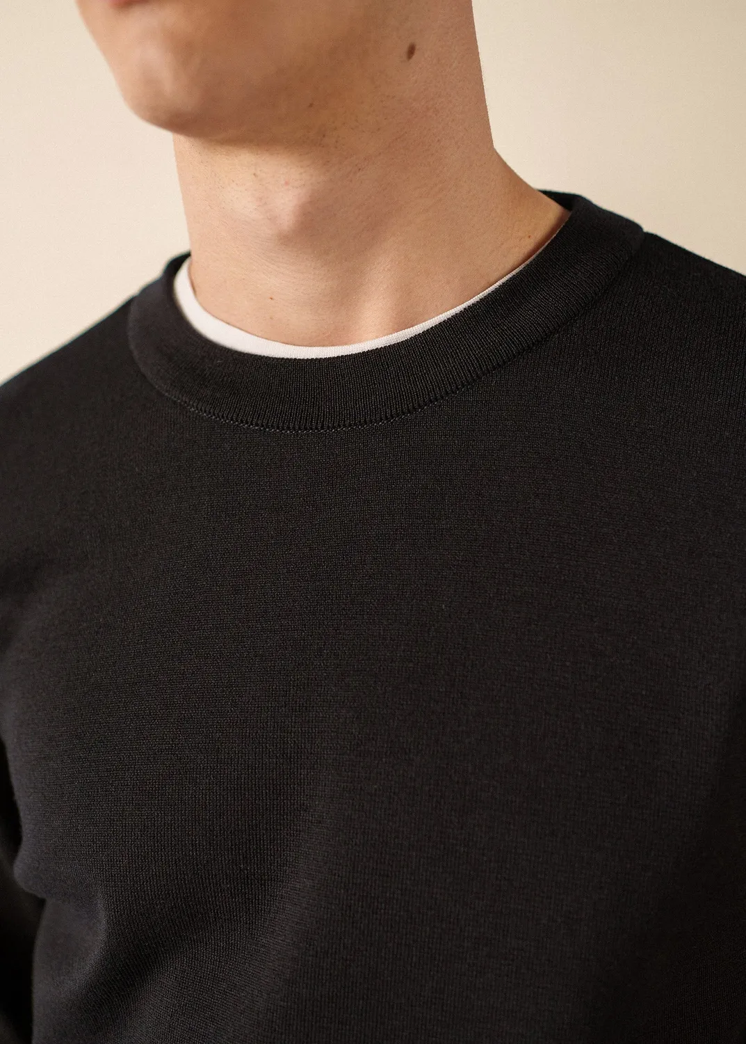 Saint James Cruiser pull Navy col rond laine douce