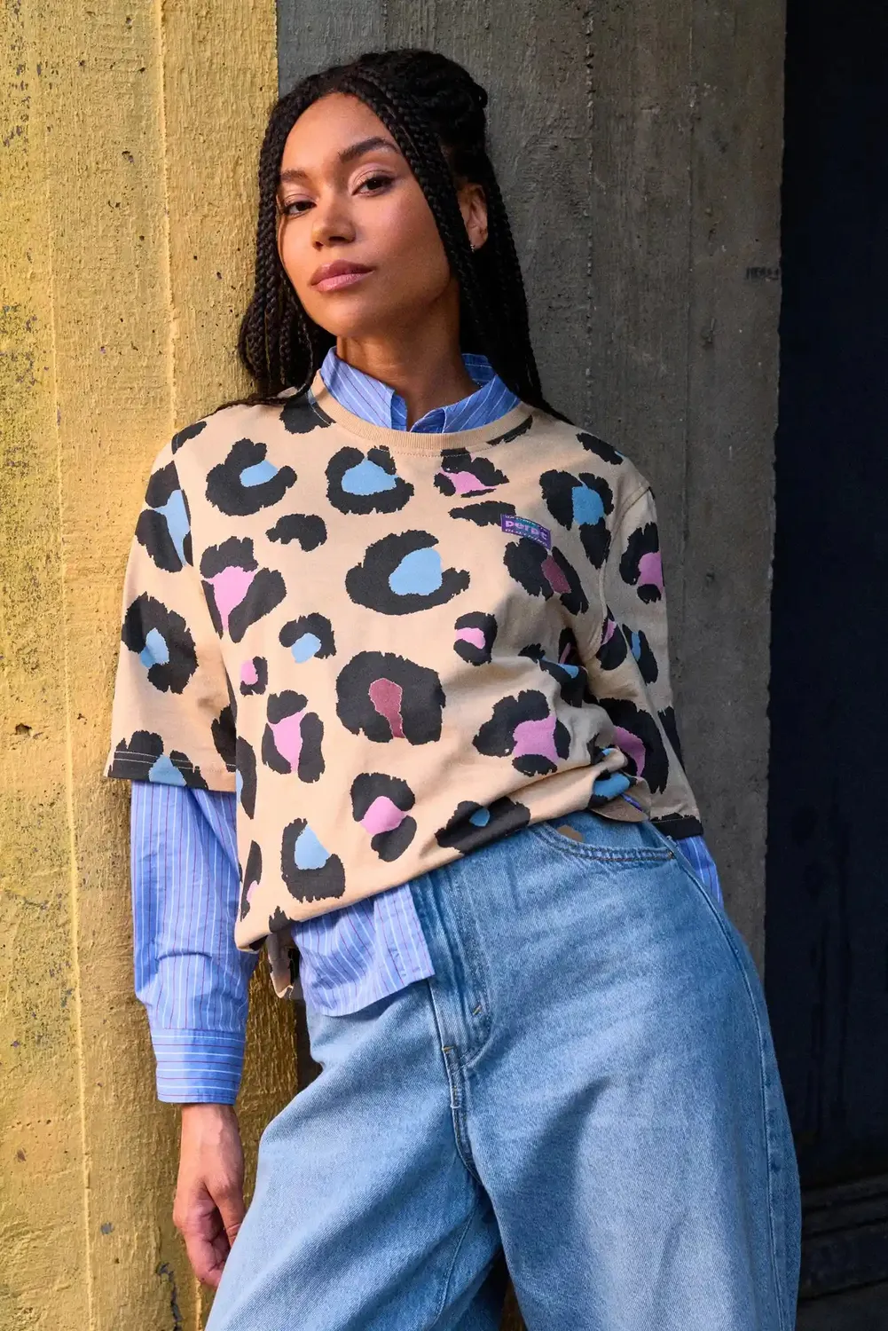 Perpète Sacha tee-shirt beige léopard coton bio