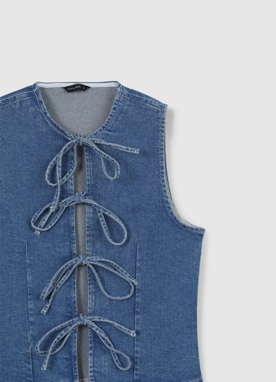 Calliope gilet denim nœuds regular femme