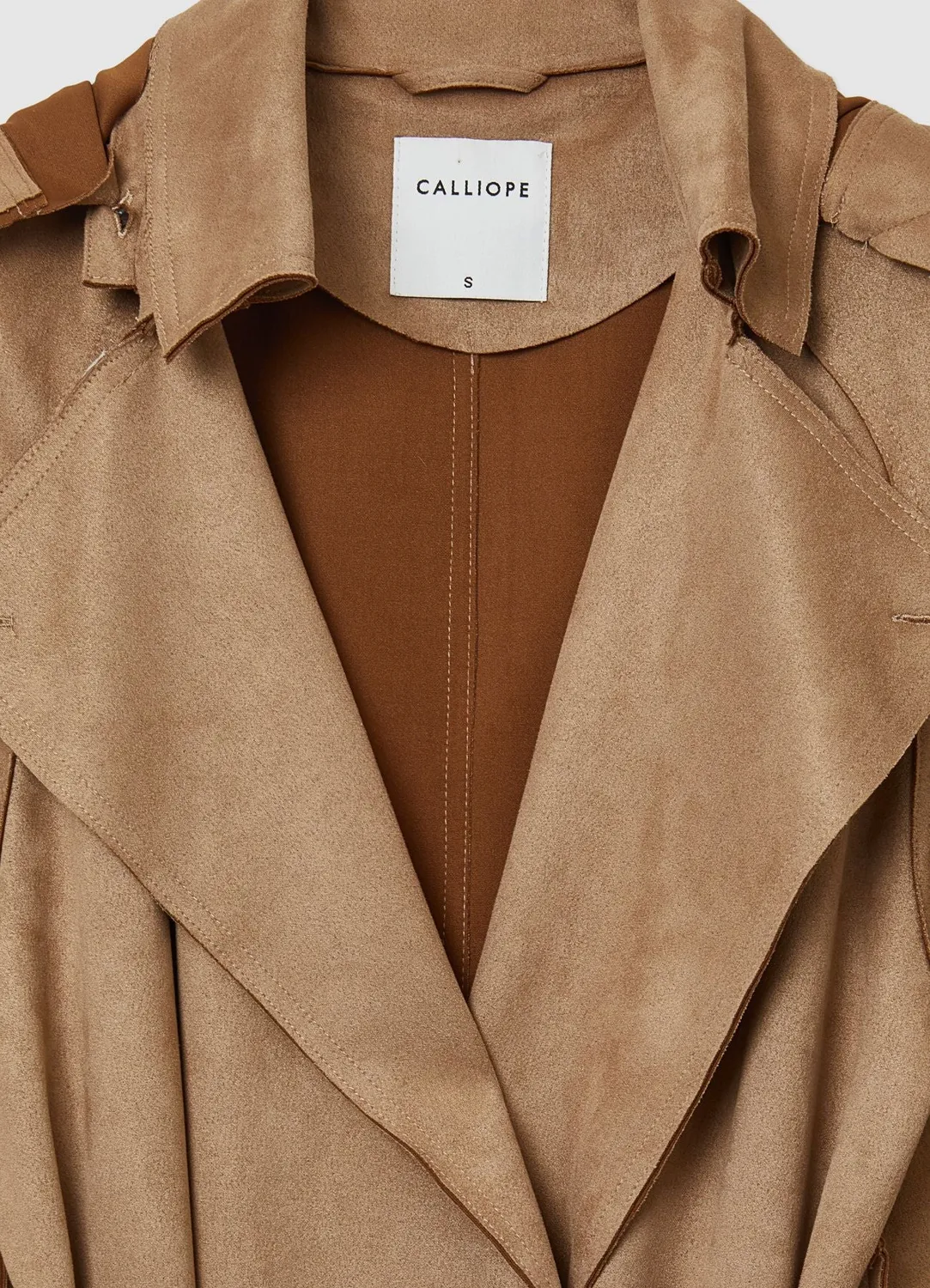 Calliope Manteau long chiné femme double boutonnage