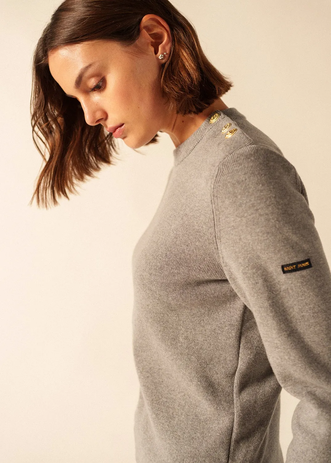 Saint James Brégançon pull marin gris Chine cachemire