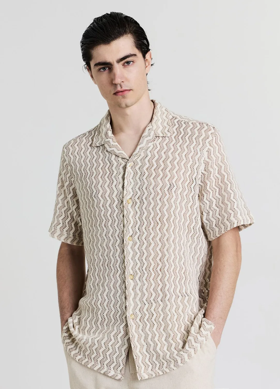 Calliope chemise homme manches courtes crochet L