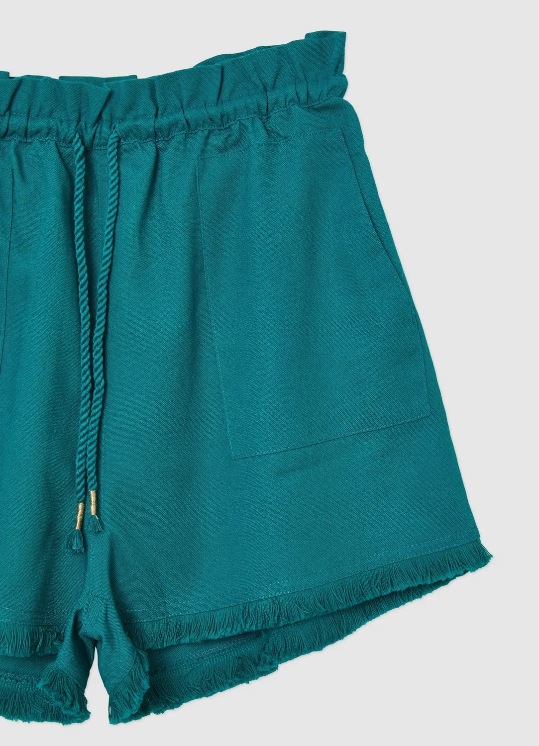 Calliope short femme lin franges uni