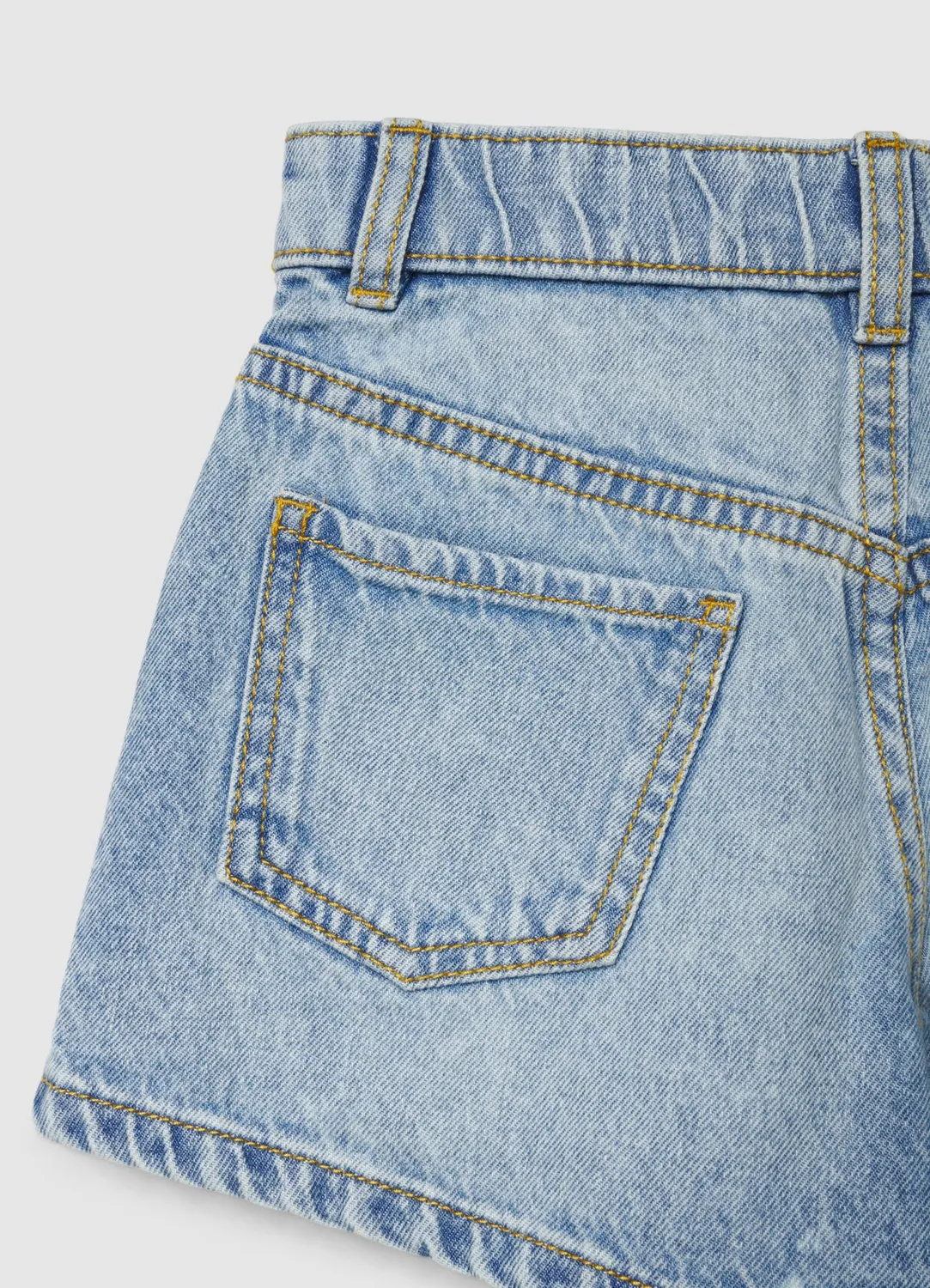 Calliope Short jean fille patch fruits taille haute