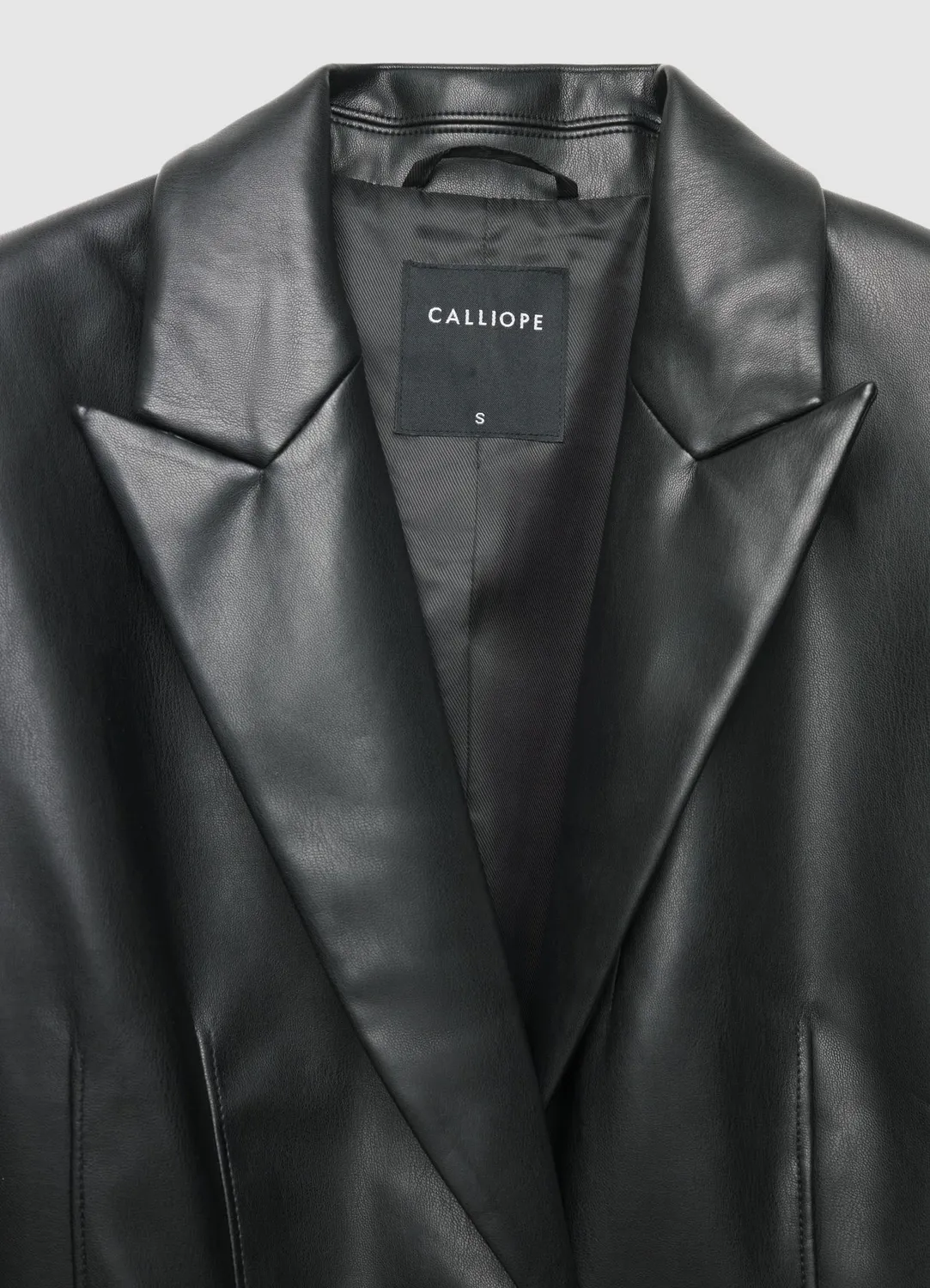 Calliope veste simili cuir femme ceinture à nouer