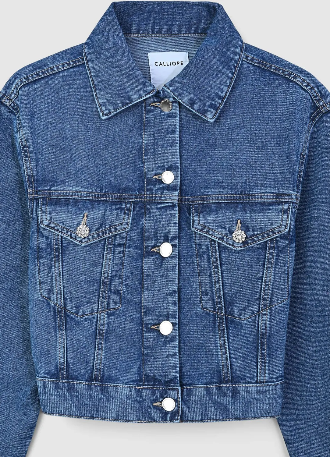 Calliope veste en jean regular femme boutons