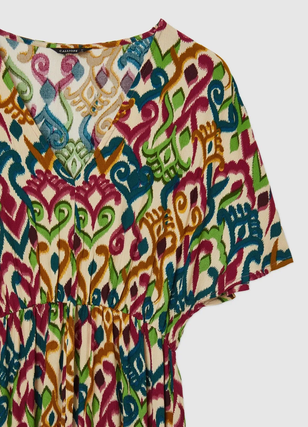 Calliope Robe Kimono Longue Femme Volant Imprimé