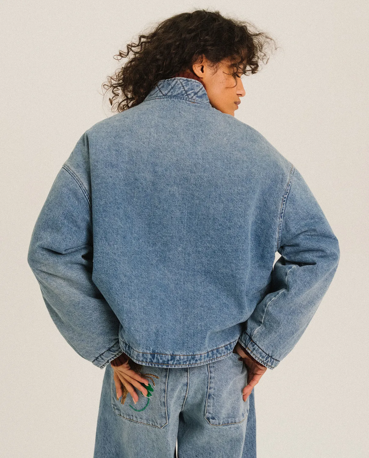 Tinsels Destiny La Vague blouson denim coton brodé