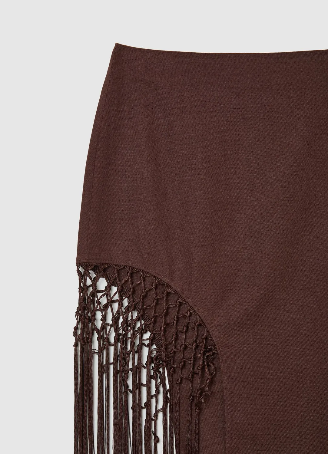 Calliope jupe longue femme lin fente franges