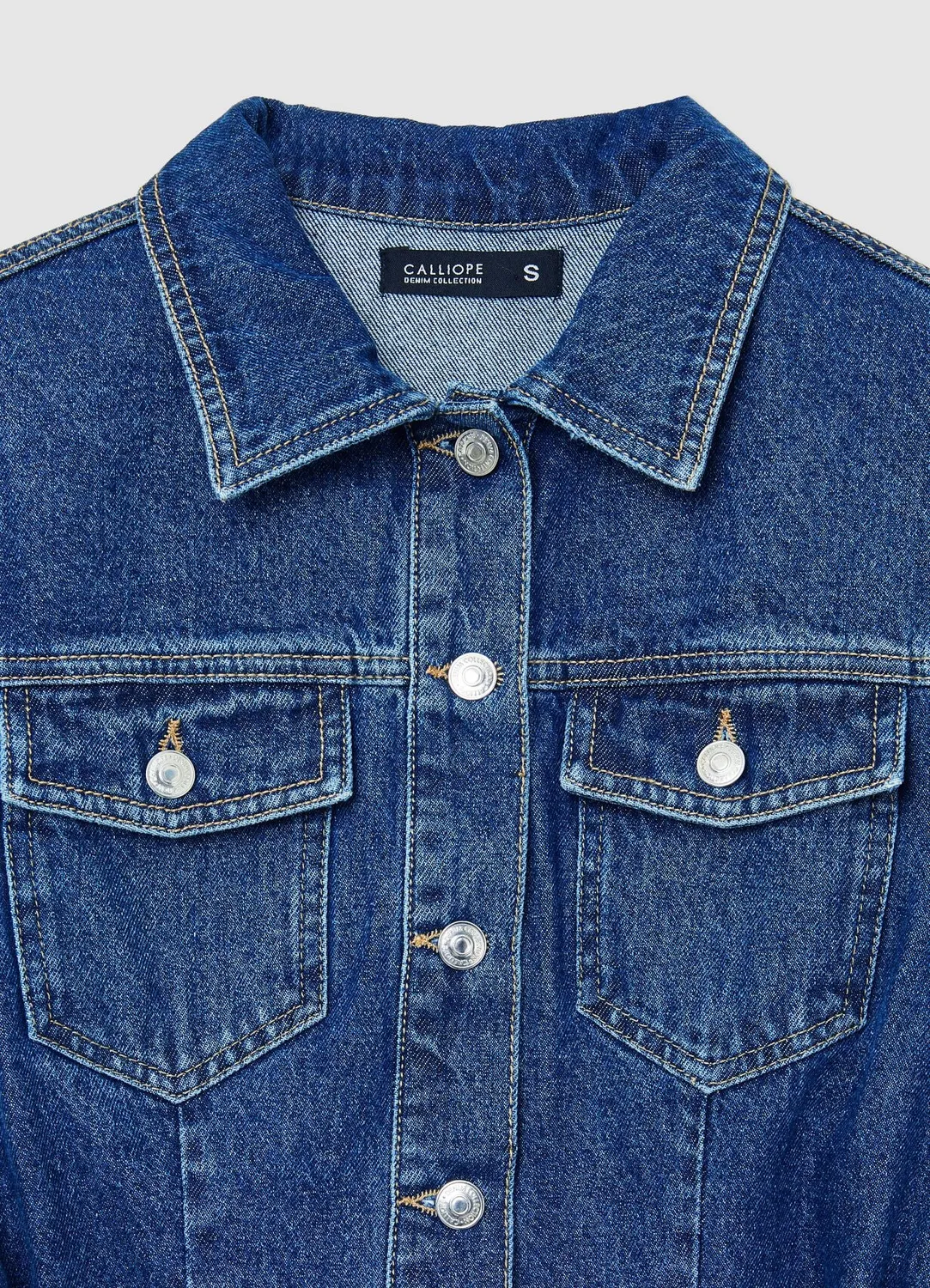 Calliope Atelier robe chemise en denim taille S à ceinture