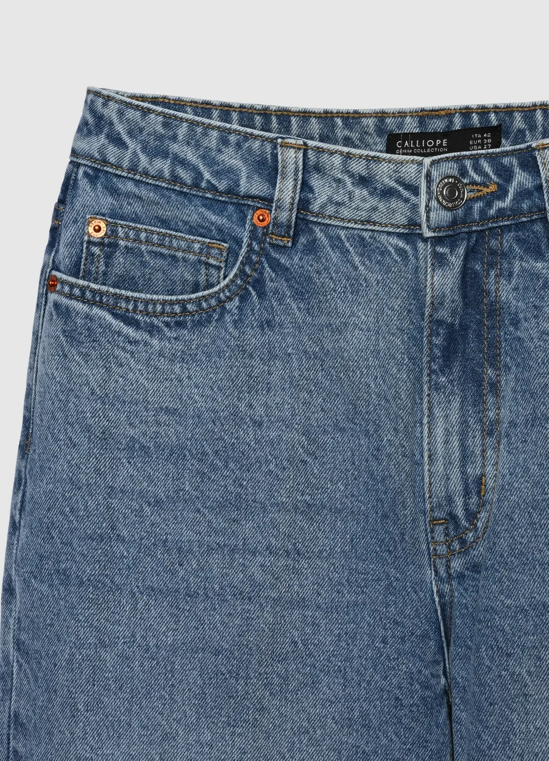 Calliope jean palazzo taille haute femme uni