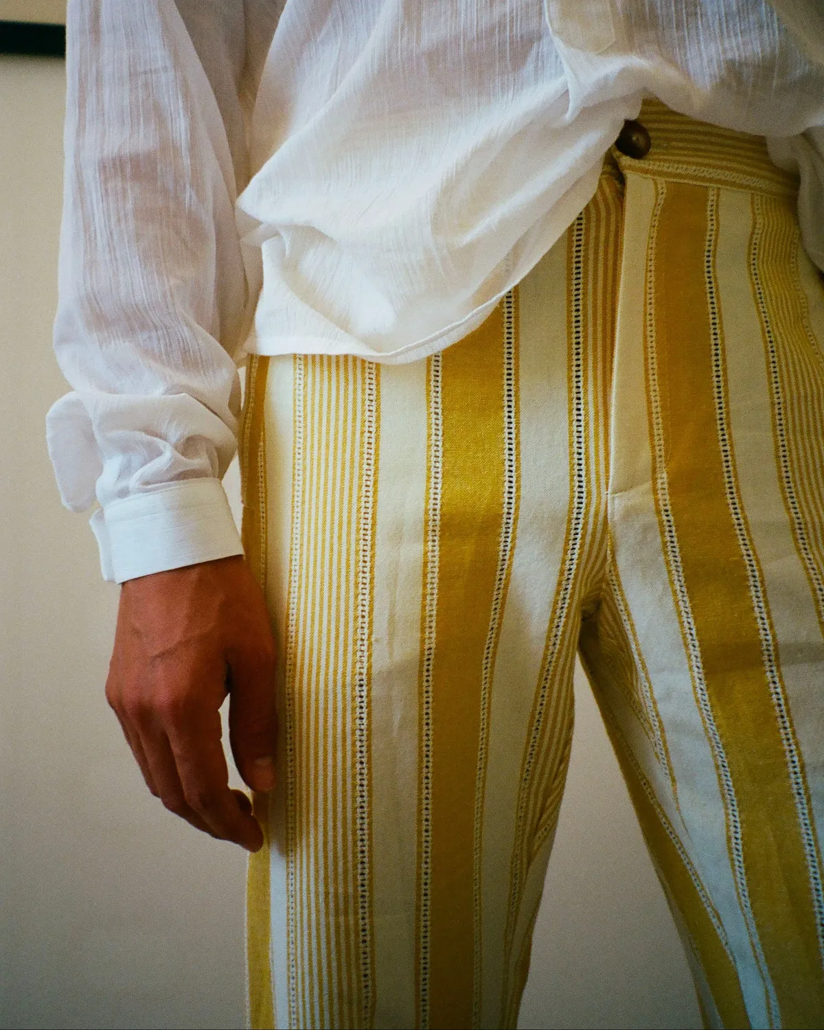 Erevan Capon Rayures 43 pantalon jaune