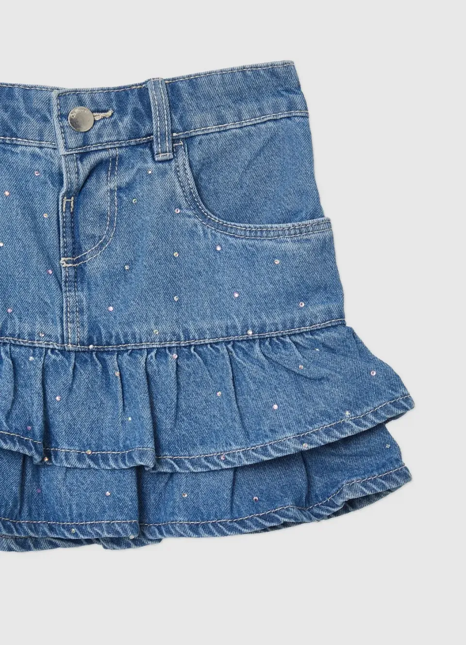 Calliope mini-jupe denim à volants fille 6-7 ans
