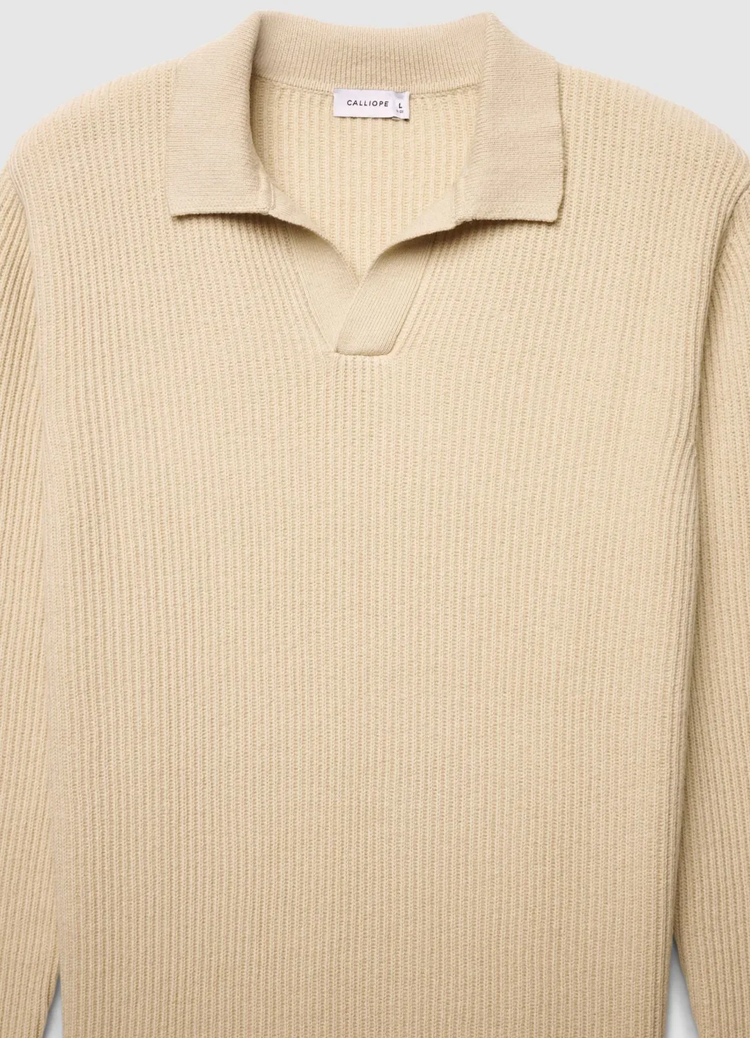 Calliope pull côtelé col polo homme manches longues