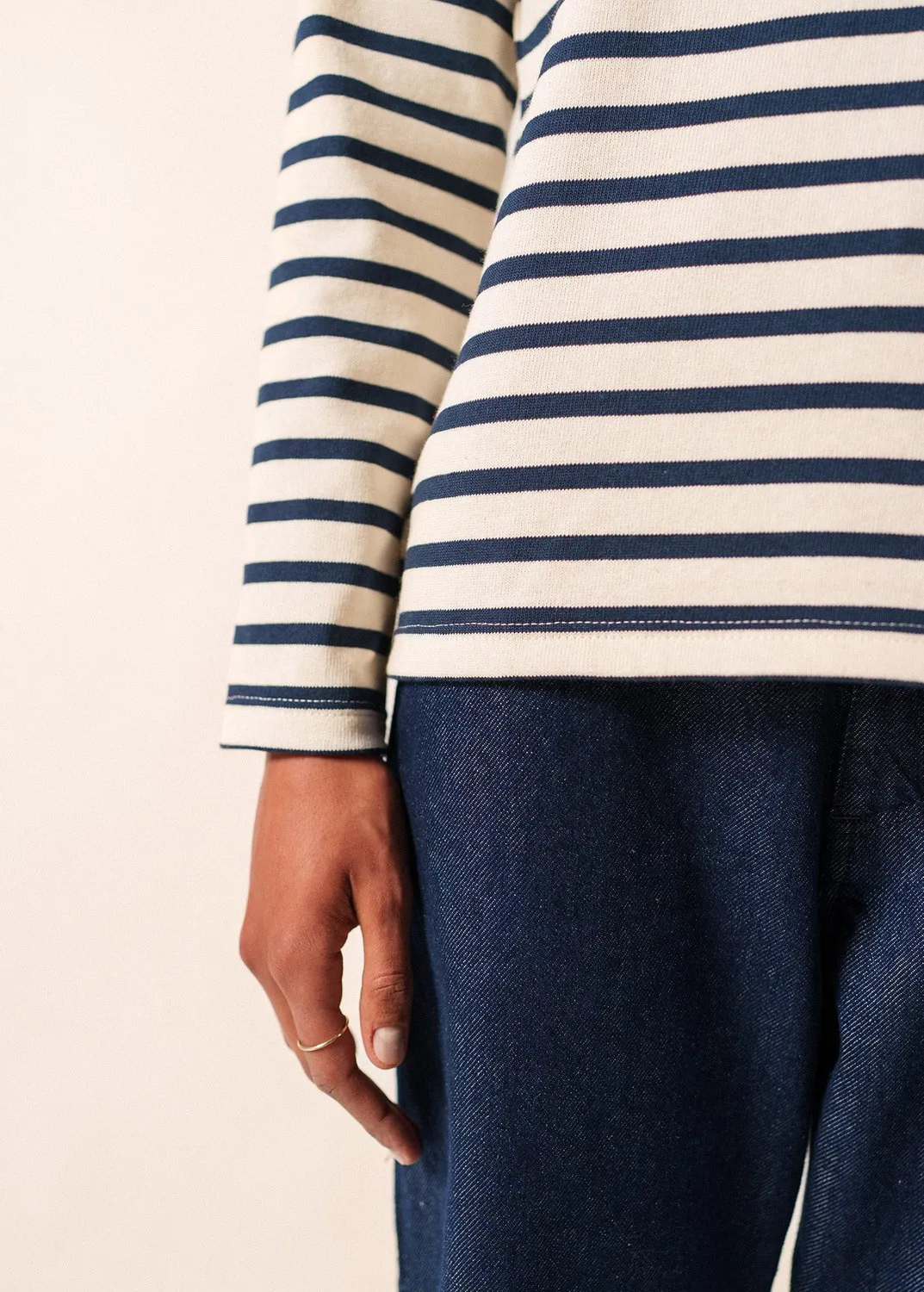 Saint James Méridame marinière femme écru marine coton