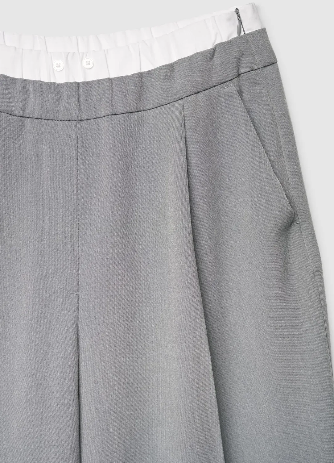 Calliope palazzo à revers pantalon large uni taille élastique