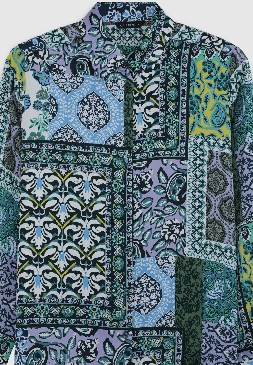 Calliope Patchwork chemise femme satiné taille S