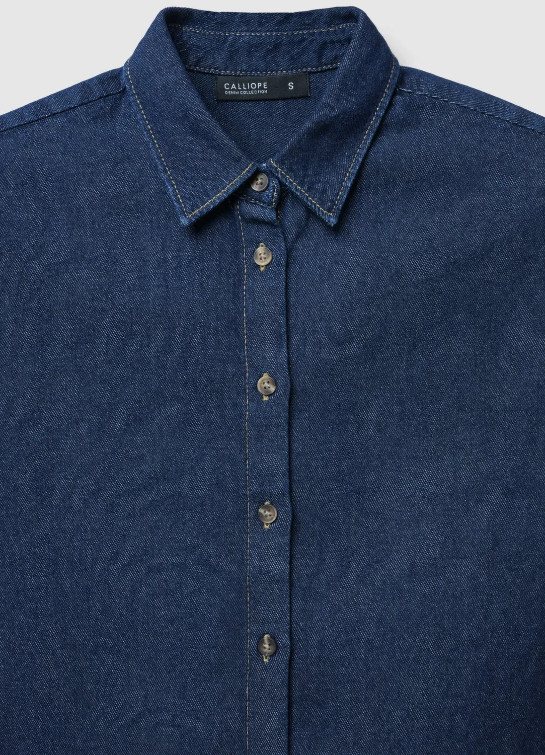 Calliope chemise crop denim femme manches longues