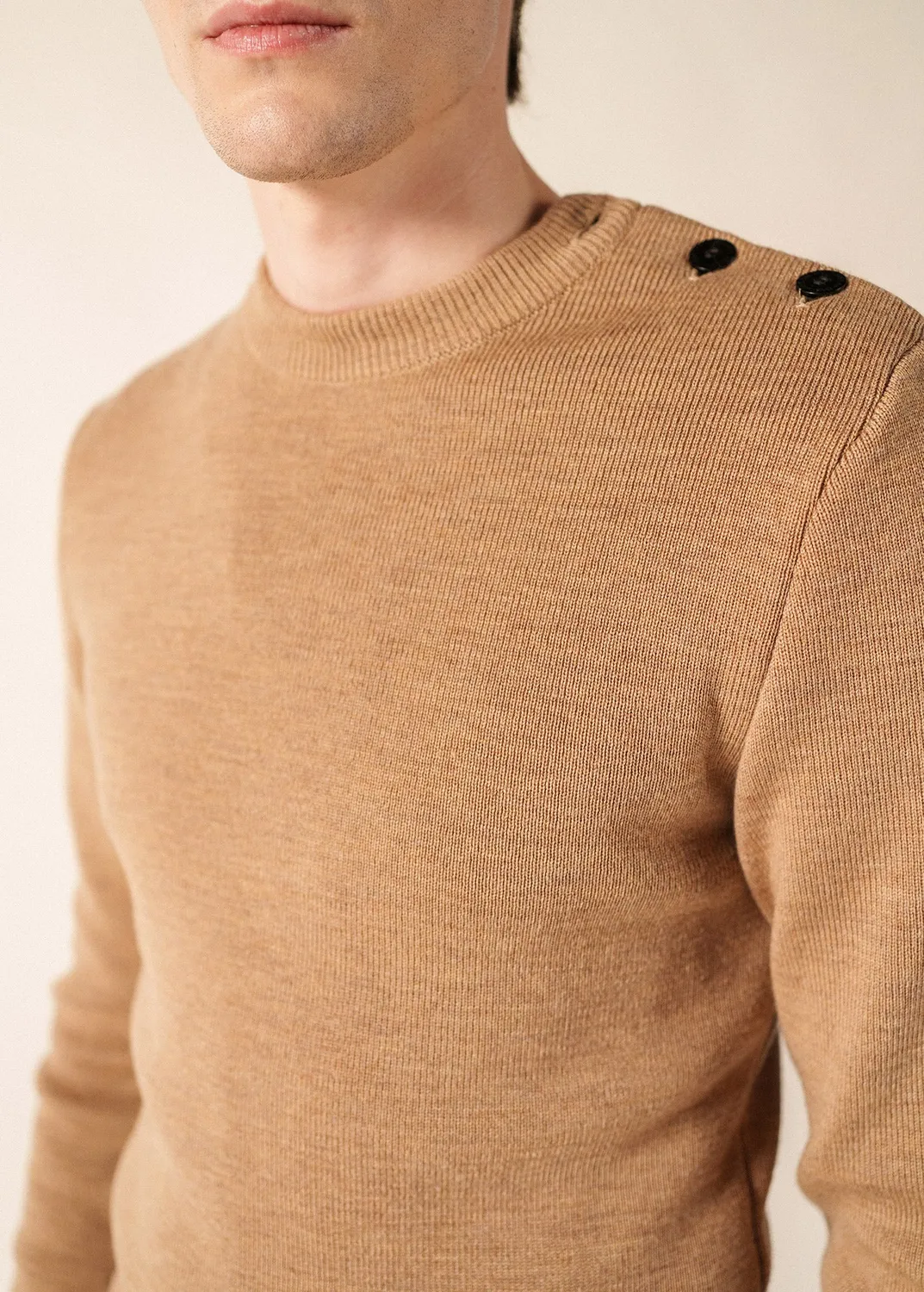 Saint James Rochefort pull marin beige foncé laine