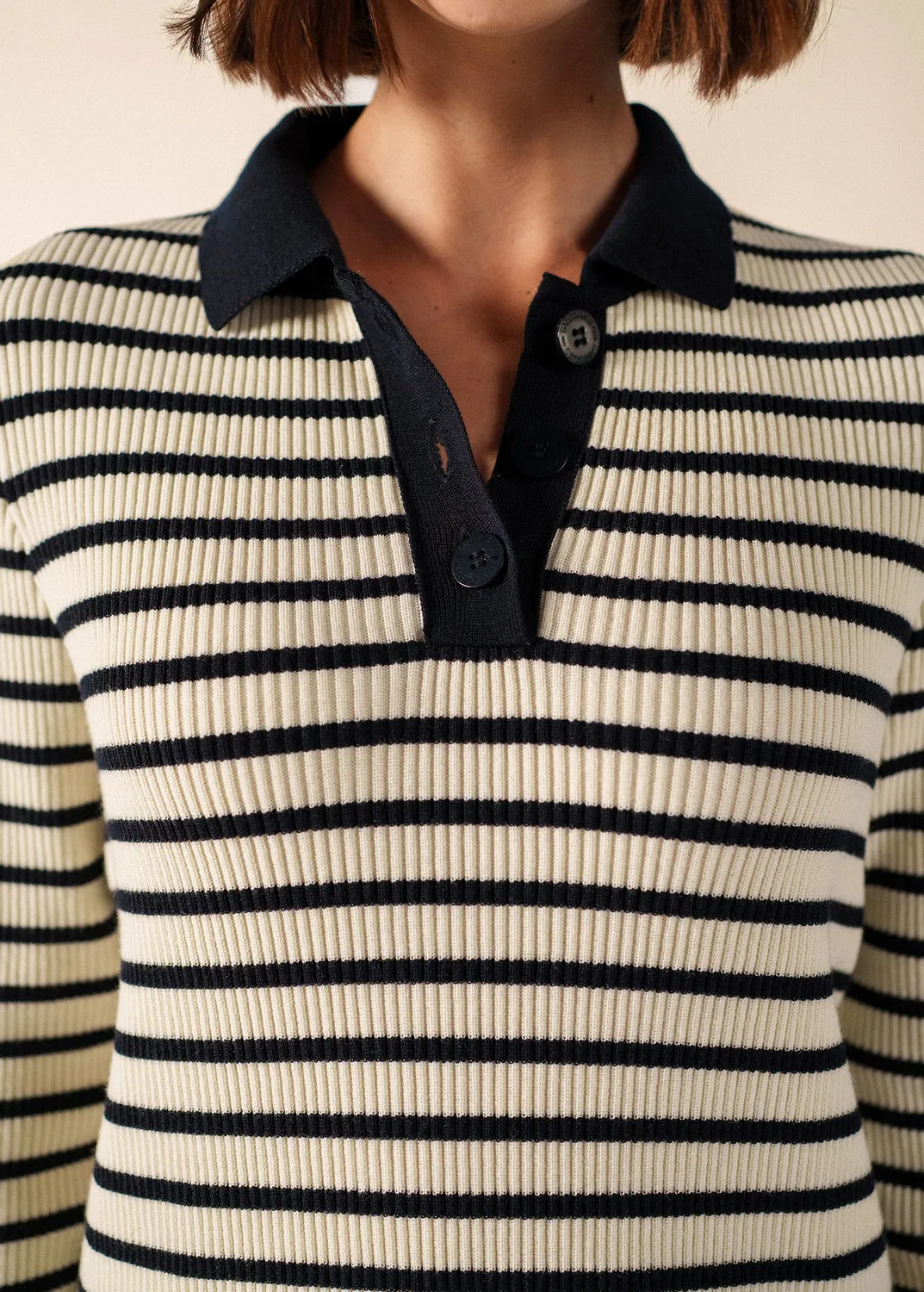 Saint James Fiquefleur pull femme écume navy laine