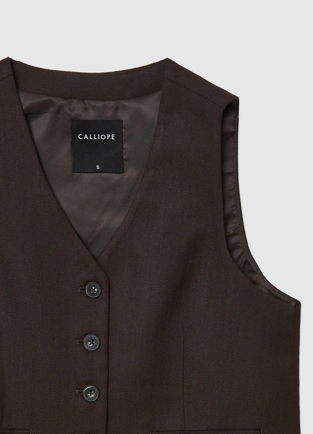 Calliope boxy chevron gilet femme à boutons bureau
