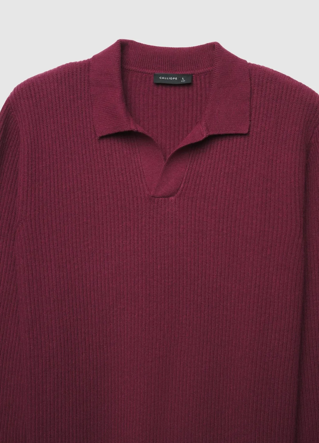 Calliope pull polo côtelé homme manches longues