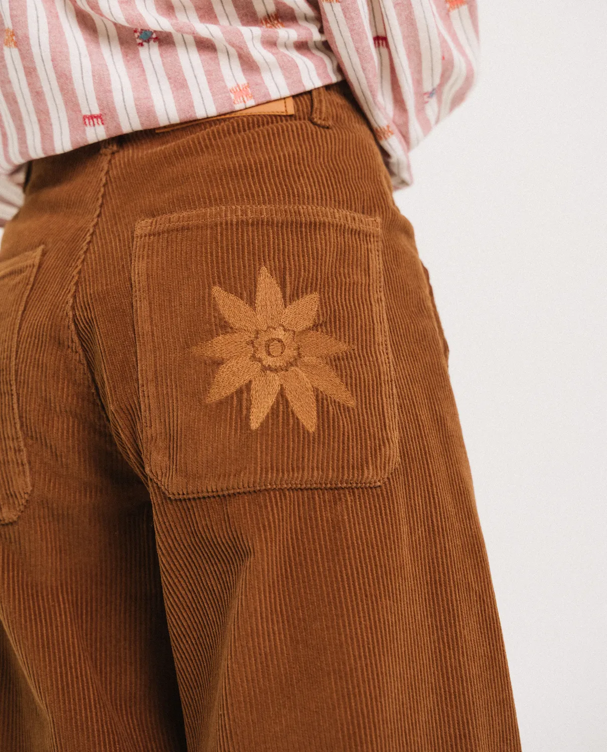 Tinsels Fedel pantalon ginger velours brodé