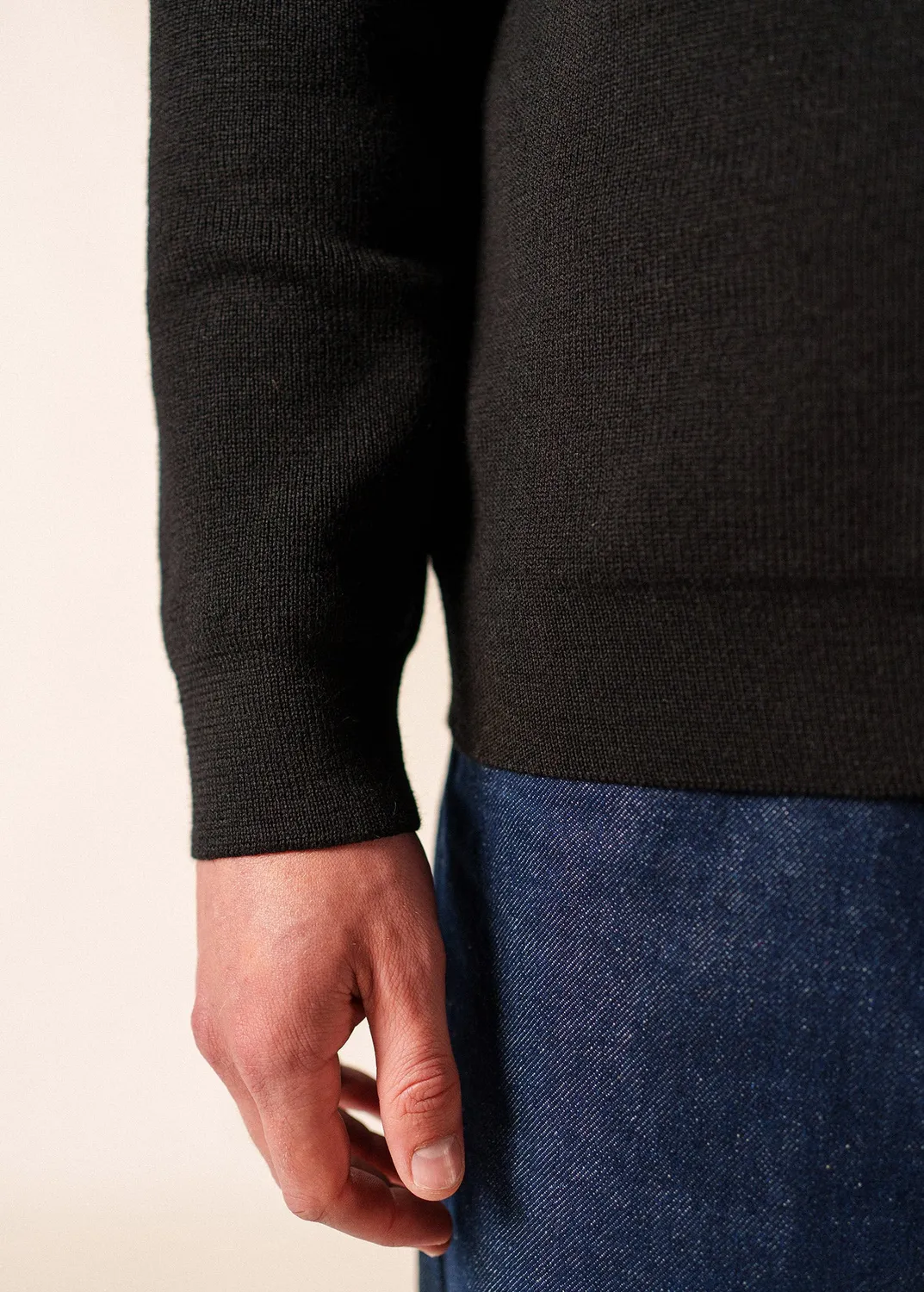 Saint James Locronan pull laine noir homme