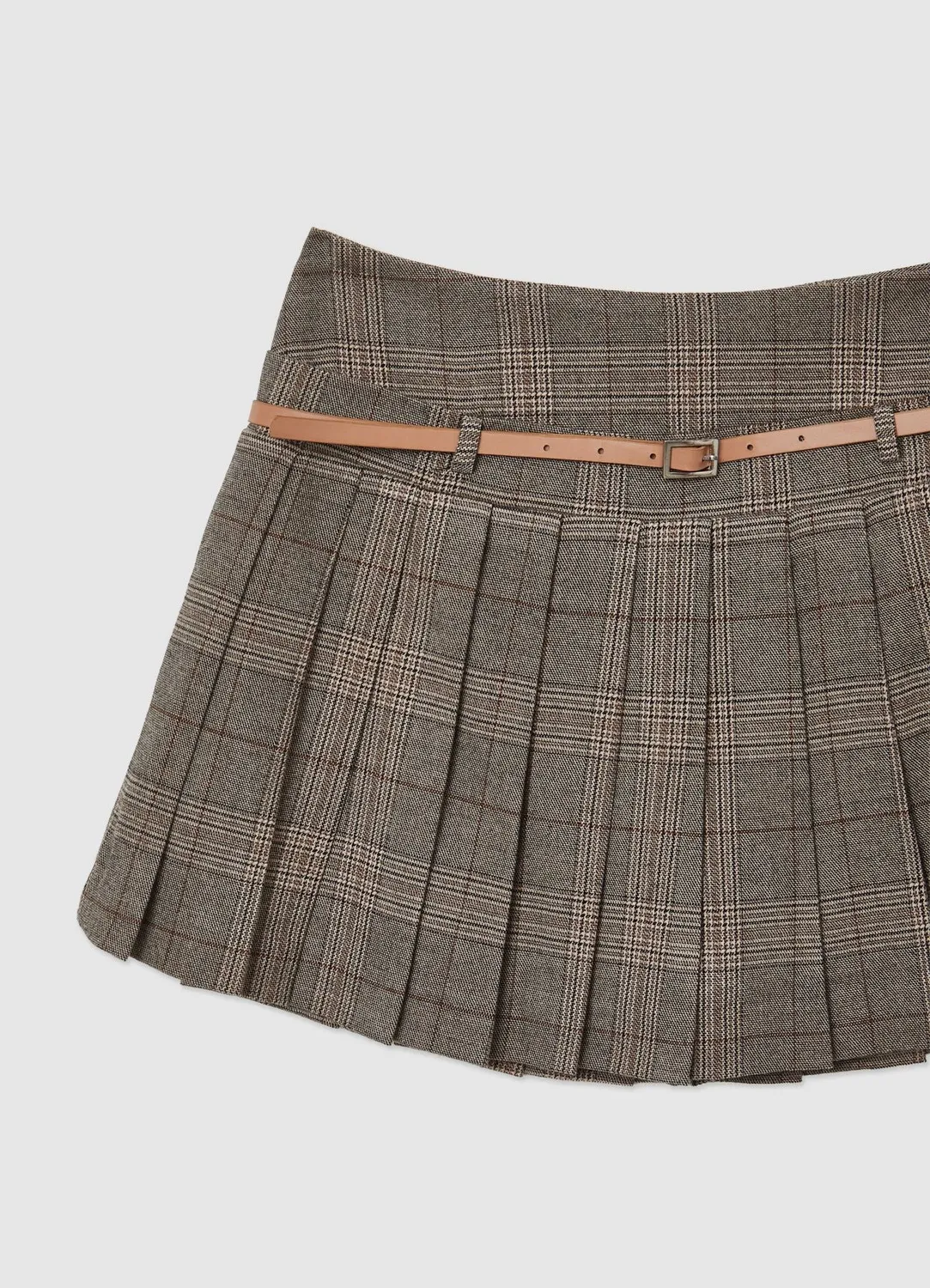 Calliope Pantagonna pieghe jupe-culotte carreaux ceinture