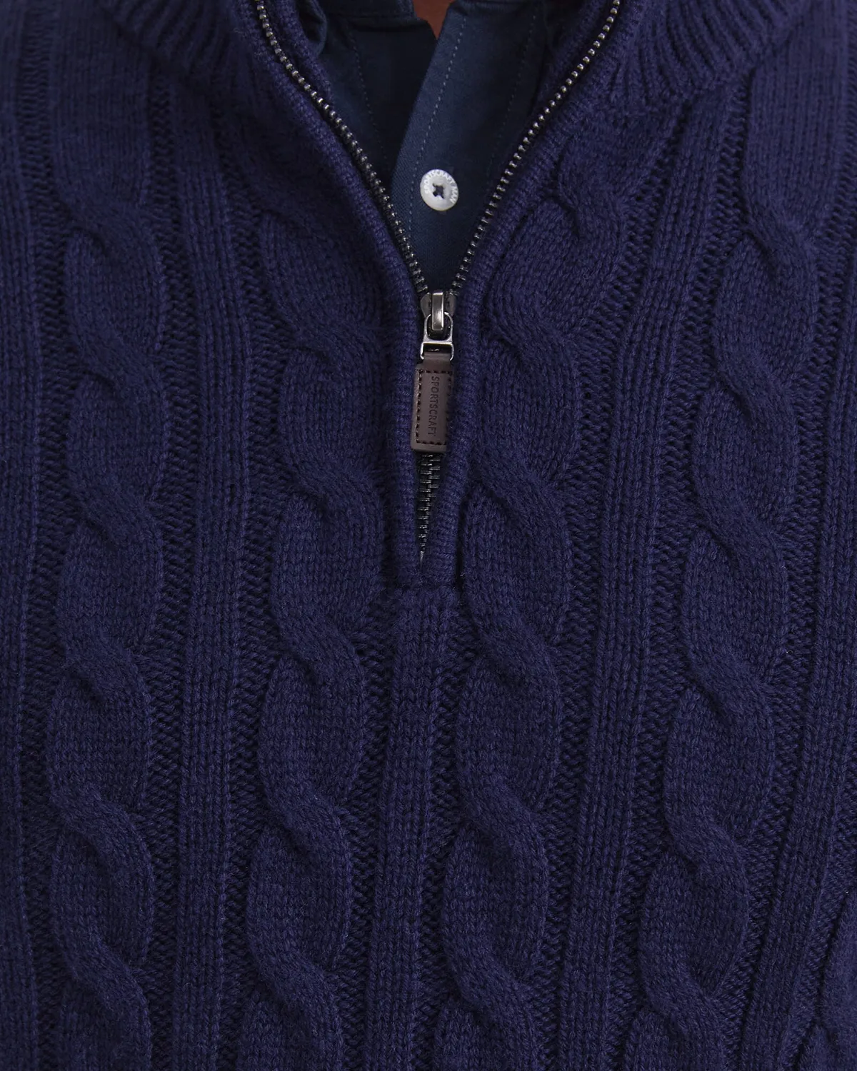 Sportscraft Cable Knit pull quart zip torsades homme