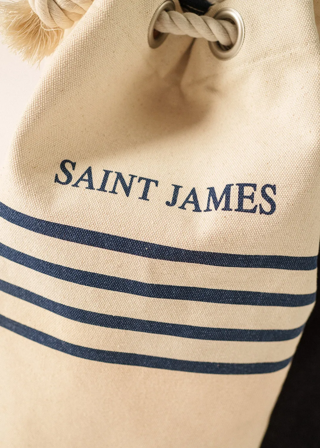 Saint James Baluchon sac baluchon écru/marine coton