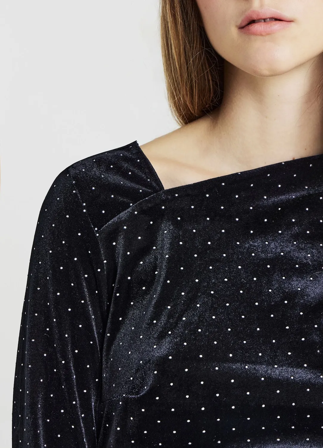 Calliope Vestito pois robe courte chenille manches longues