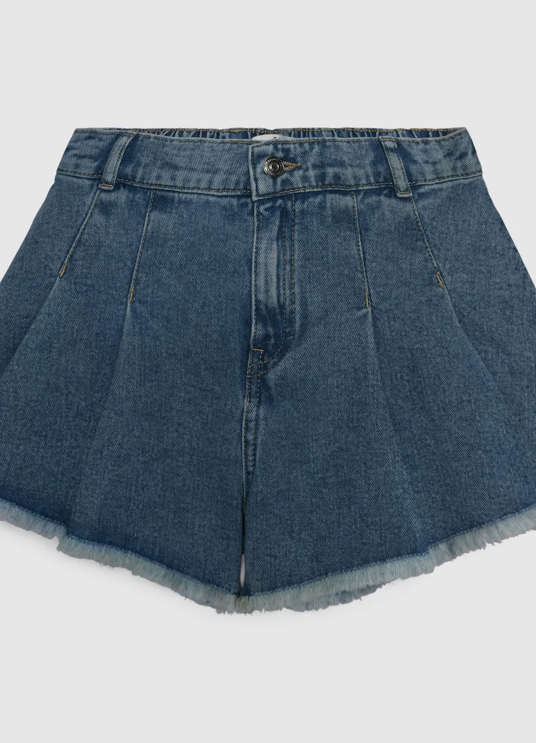Calliope Short jean fille évasé à plis uni