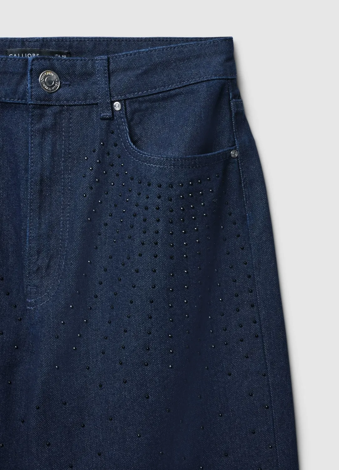 Calliope Jeans Strass Jean Femme 5 Poches Coupe Chic