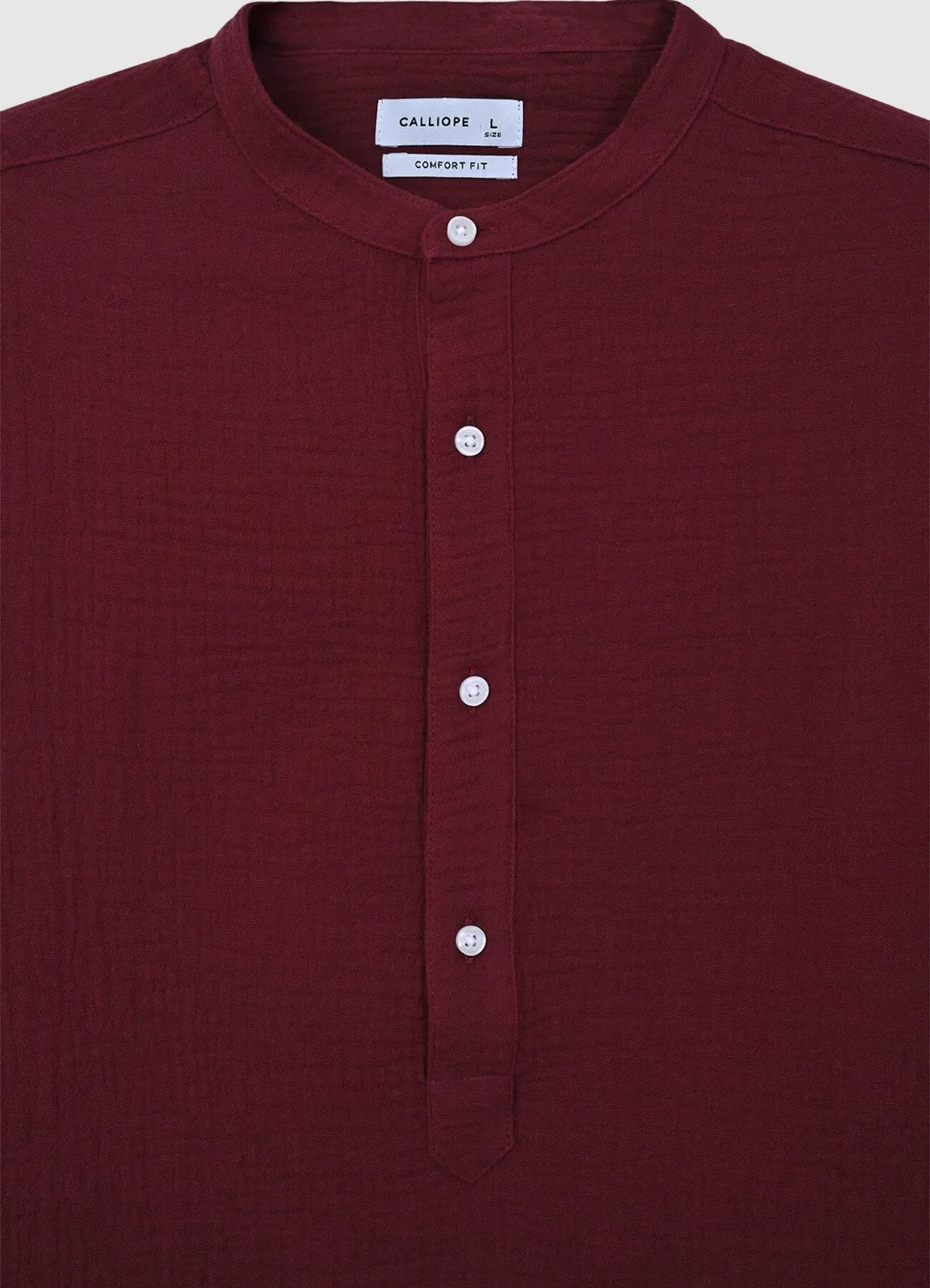 Calliope chemise homme col coréen coton gaufré