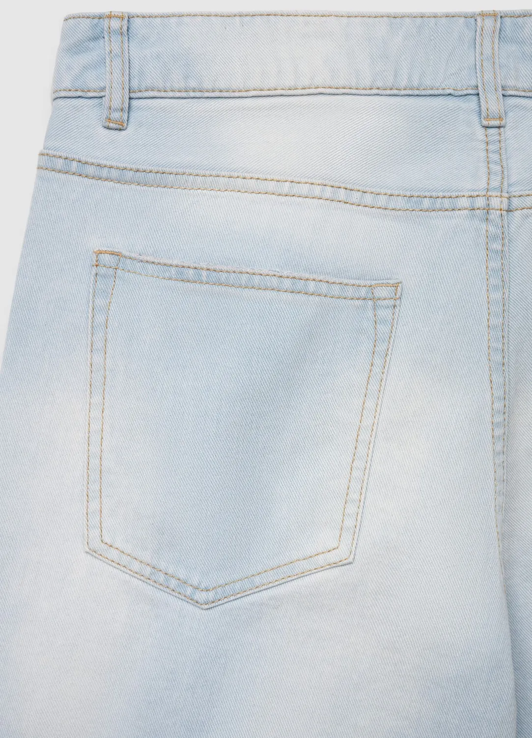 Calliope short jean délavé homme à revers coton