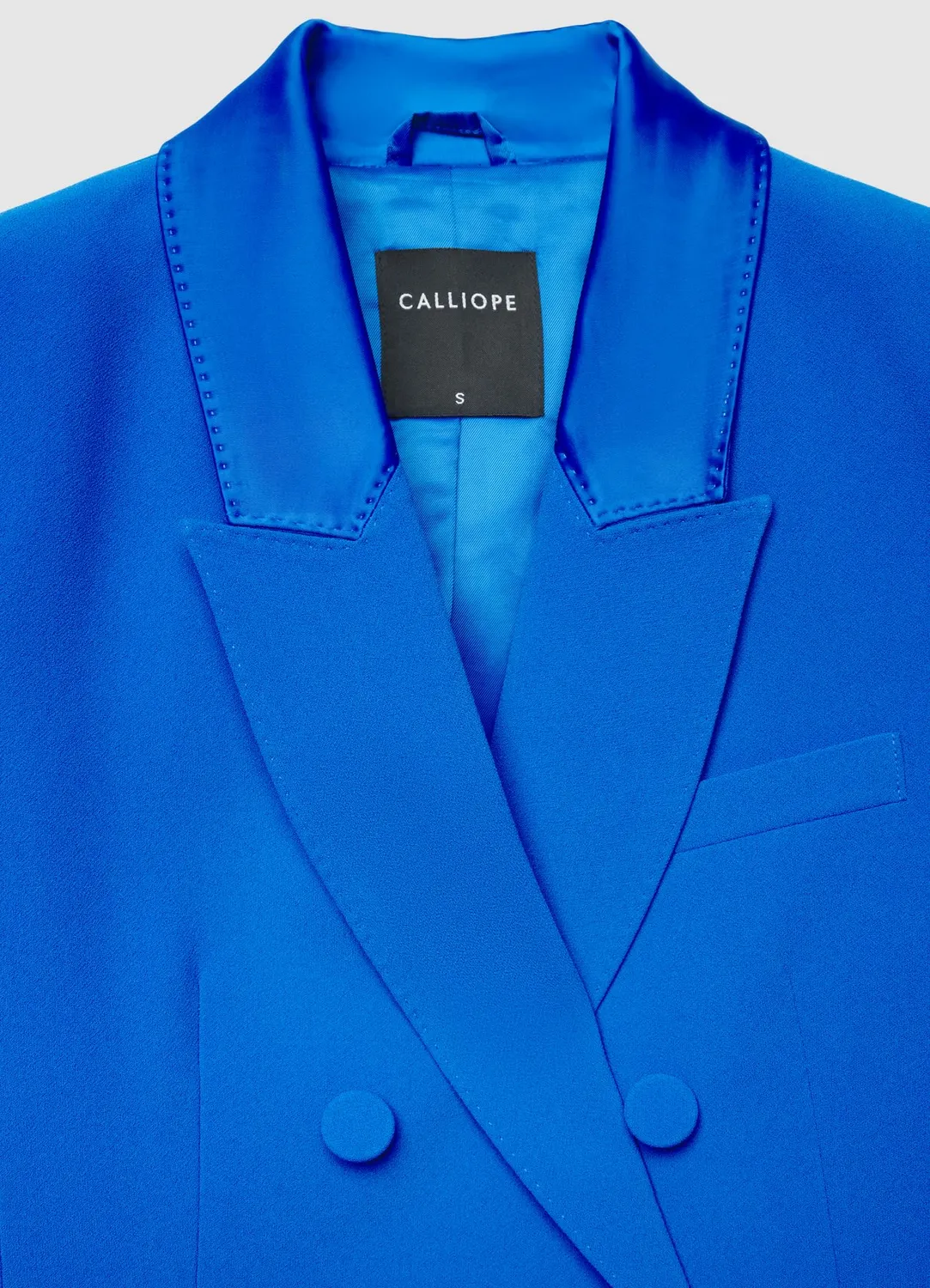 Calliope veste blazer double-boutonnage satinée femme