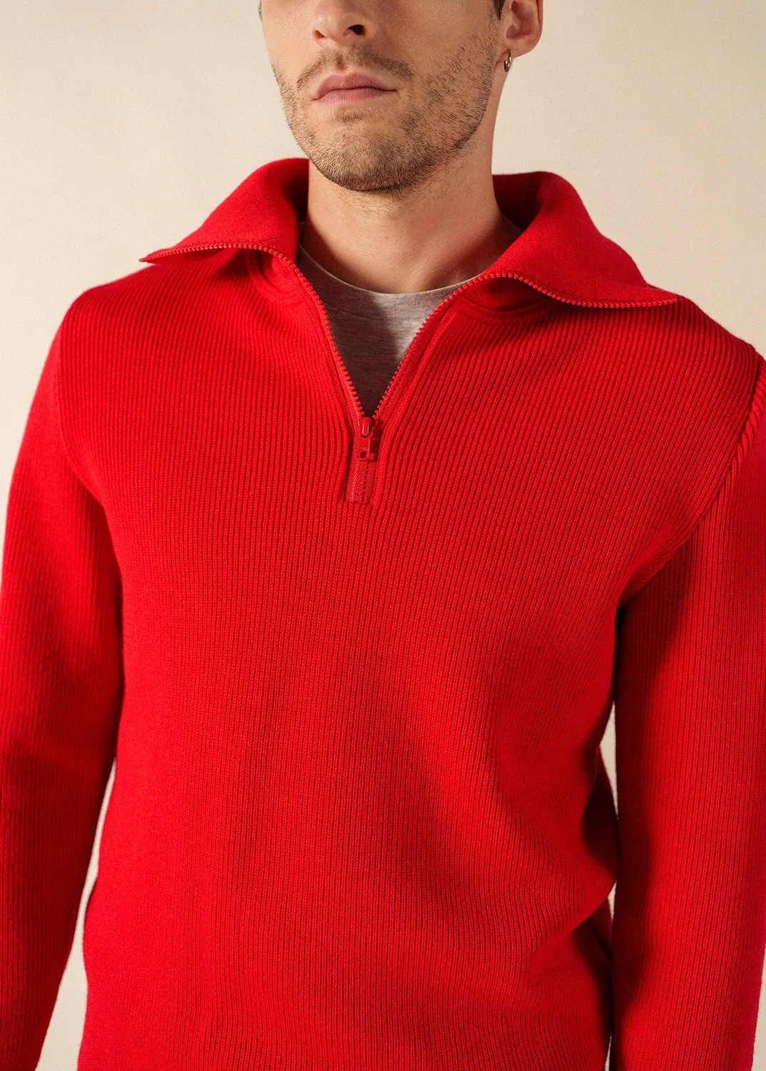 Saint James Pull Cotentin Camionneur Laine Rouge Droit
