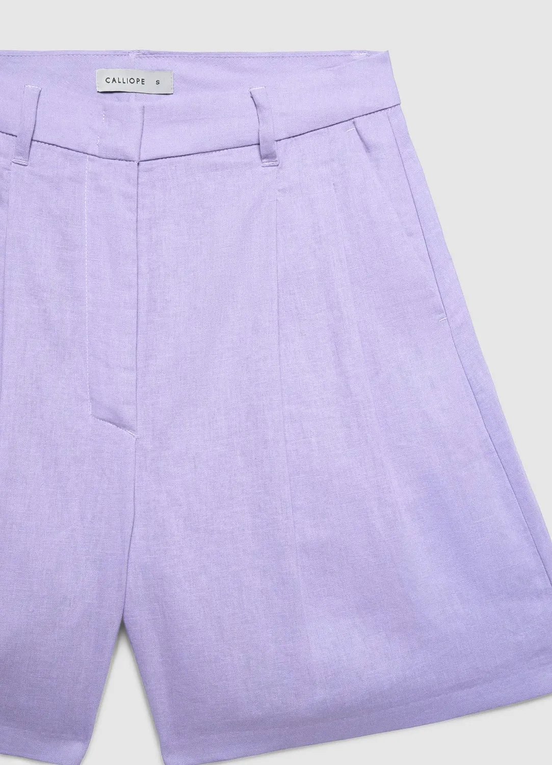 Calliope bermuda femme lin taille haute uni
