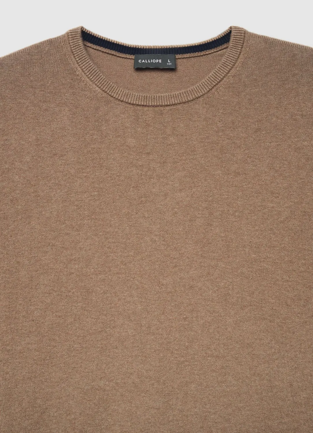 Calliope pull col rond homme uni manches longues