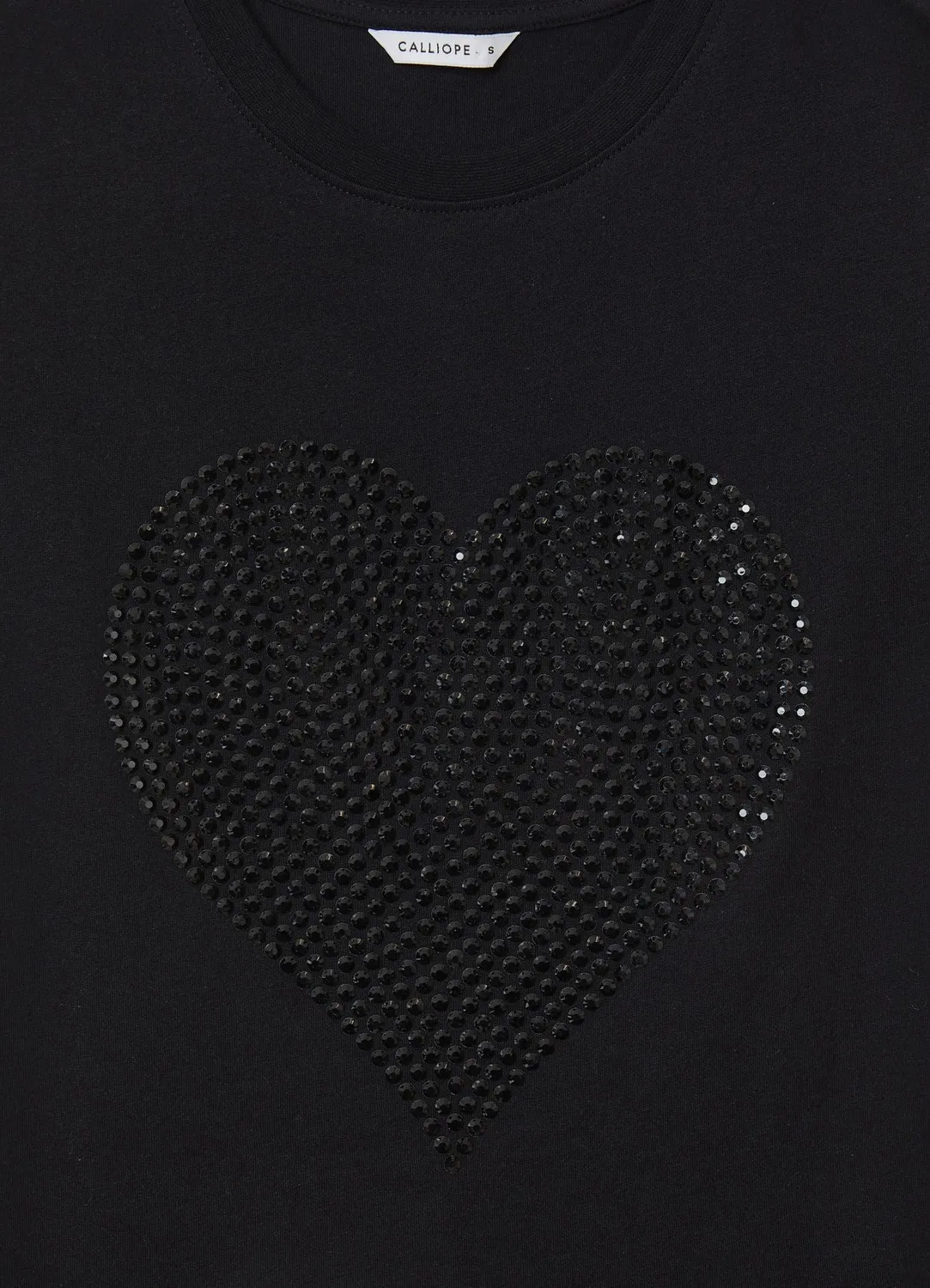 Calliope T-shirt femme cœur strass manches courtes