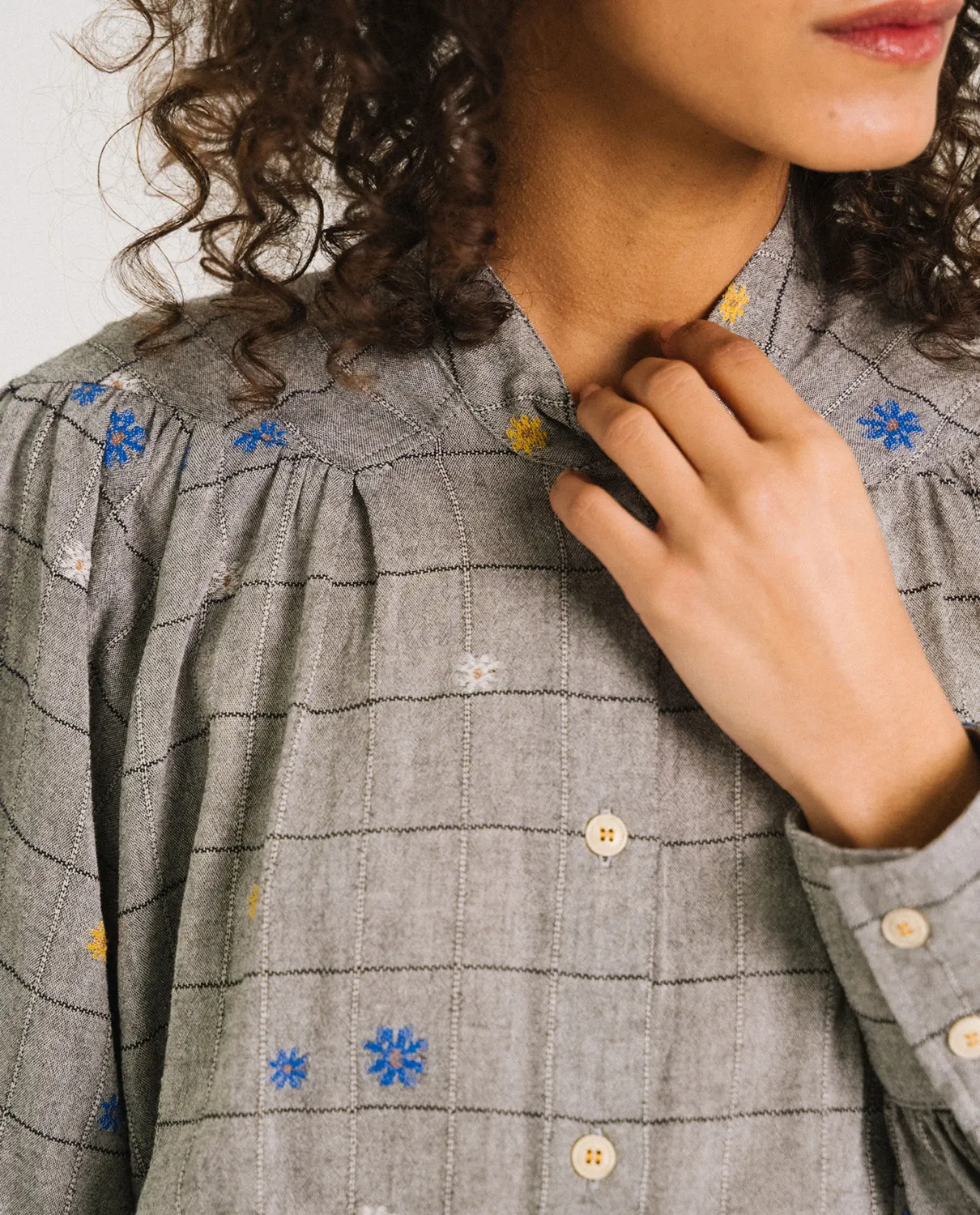 Tinsels Forest Songs blouse coton jacquard